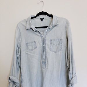 J Crew Mid Button Up Chambray (Light Denim)